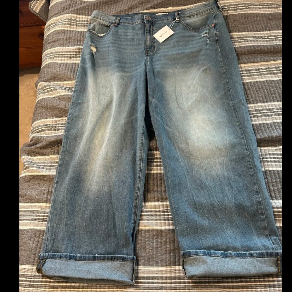 NWT Jessica Simpson Plus Size 20w wide leg boyfriend jeans
